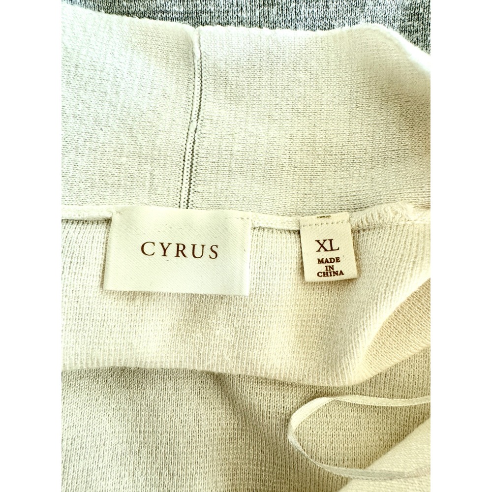 Cyrus Women XL Colorblock Open Front Longline Cardigan Sweater Neutral Boho Grey - Picture 2 of 10